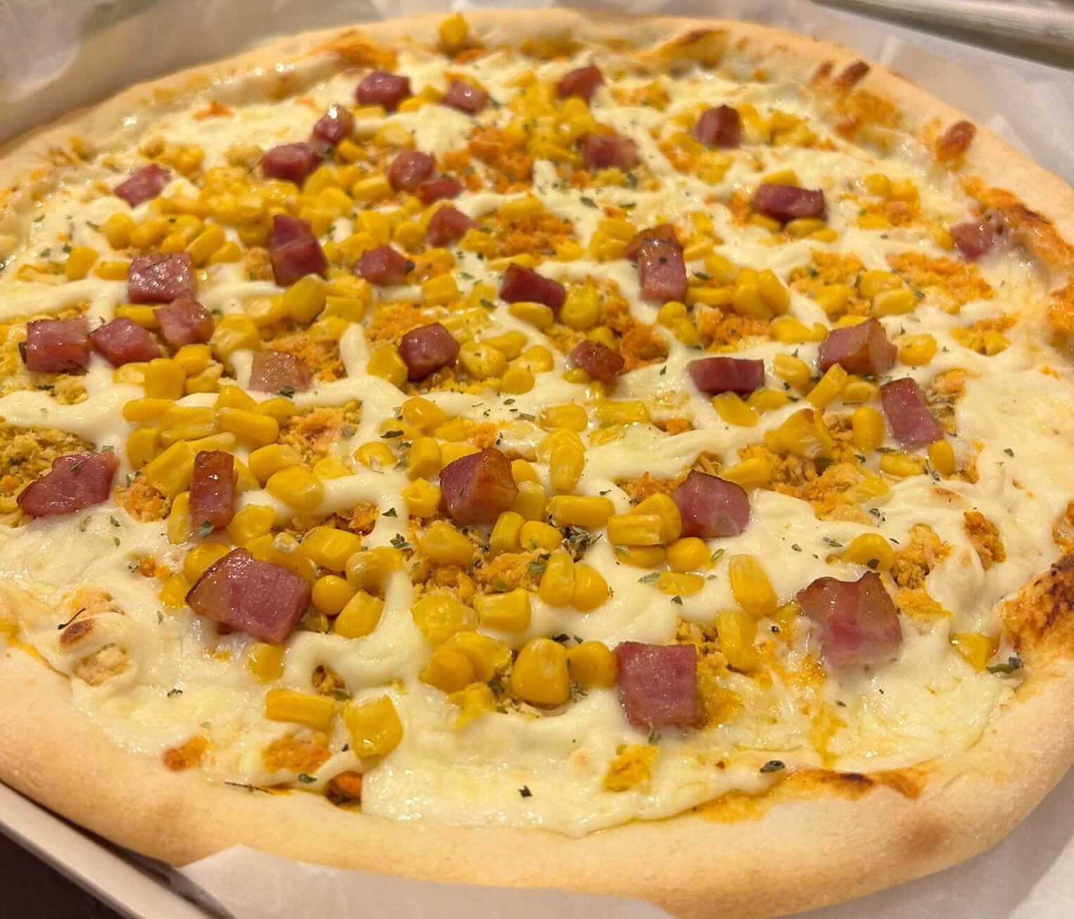 pizza de milho com bacon